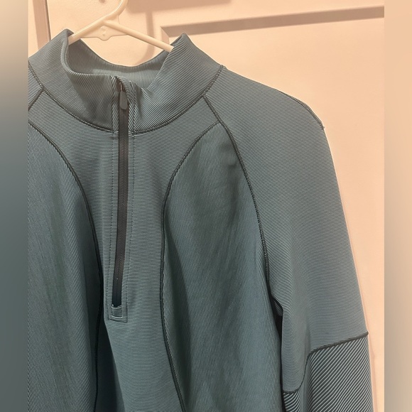 Lululemon Teal Ribbed Running Half Zip Sweater Jacket Size 8 Women’s - Picture 5 of 14